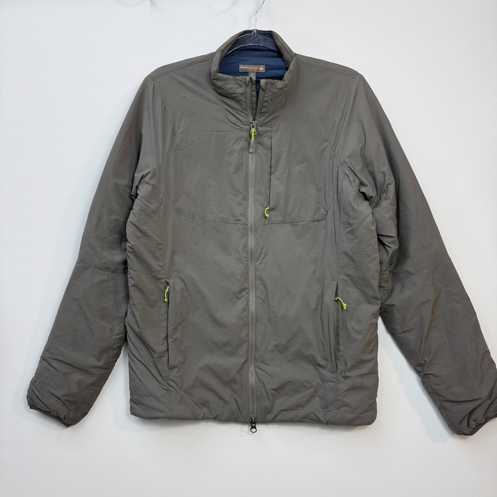 Peter Millar Crown Sport Jacket Mens S Gray MF17EZ40 Full Zip Insulated puffer